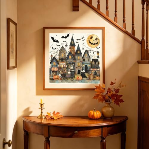 5D Halloween Town Diamond Painting Kits for Adults, Diamond Art Kits