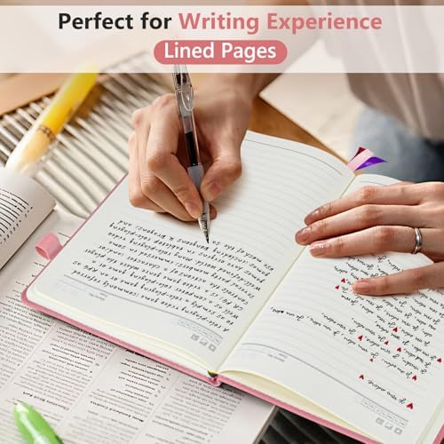 Lined Notebook 5.9"x8.5", Hardcover Leather Journal for Women Men,160 Pages | Medium Size 100 Gsm Writing Journal, Leather Journaling Notebooks for Work School Business Travel Note taking & Daily Diary