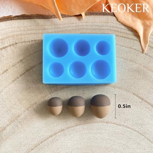 KEOKER Acorn Polymer Clay Molds, Fall Polymer Clay Molds for Jewelry, 3D Polymer Clay Earring Molds for Christmas Polymer Clay Earrings,