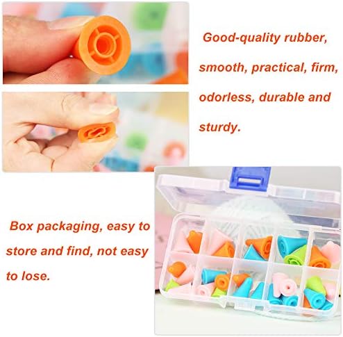 JNENERY 30PCS Knitting Needles Point Protectors, 2 Sizes Needle Stoppers