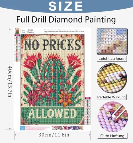 Benjenes Diamond Art Kit for Adults – Cactus Design