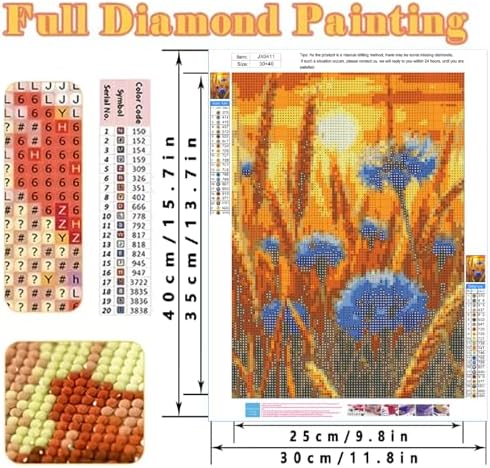 KYOQFVN Wheat Diamond Painting Kits, Autumn Diamond Art Kits for Adults Beginners, DIY Autumn Diamond Dots with Diamond Gem Art and Crafts for Adults Home Wall Decor 12x16inch