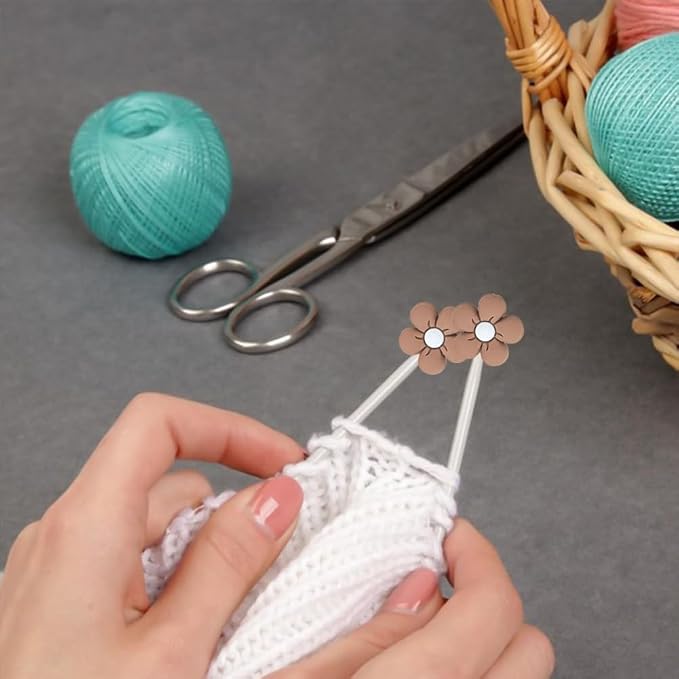10 Pack Flower-Shaped Knitting Needle Point Protectors, Needle Stoppers, Multicolor, Knitting Accessories