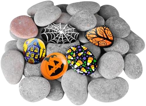 River Rocks for Painting 35 Pcs Large 2-3 Inch Flat Smooth Painting Stones Craft Rock to Paint for Kids Crafts Painting Bulk