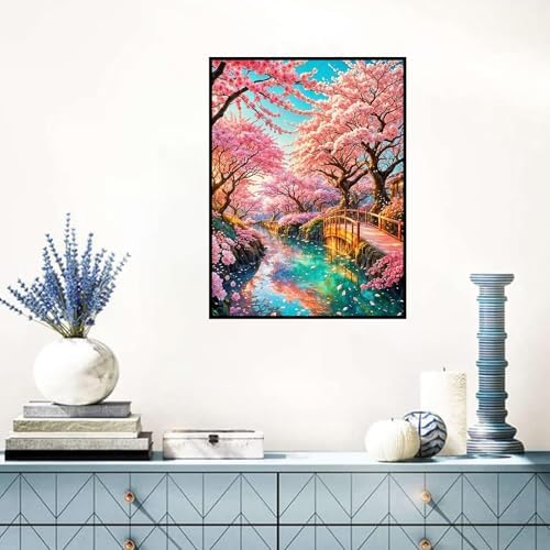 Benjenes Sakura Diamond Art Kits for Adults, Diamond Painting Kits