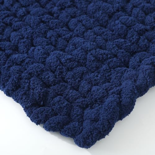 Chunky Yarn for Hand Knitting, No7 Thick Yarn, 250Grams 32Yards, Pack of 4, Perfect for Knitters and Crafters (Navy Blue)