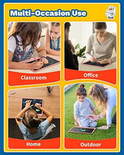 TEKFUN Toys 12" LCD Writing Tablet for Girls Ages 3–8, Cute Doodle Board Kids Love, Mess-Free Drawing Tablet for Creative Play, Great Christmas Birthday Gift for 4 5 6 7 8 Year Old Girs Pink