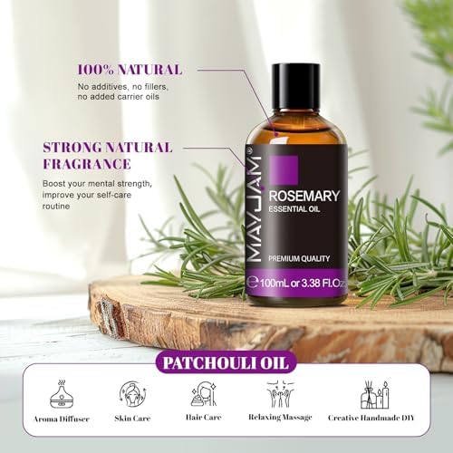MAYJAM Rosemary Essential Oil for Hair Growth, Hair & Skin Care, 3.38FL.OZ