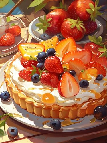 Strawberry Shortcake Diamond Art Kits for Adults, Diamond Painting 12x16 in