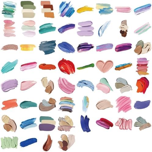 60pcs Cute Palette Shapped Stickers Scrapbook, Self-Adhesive Waterproof Vinyl Sticker for Laptops, Aesthetic Decor Journal Stickers Planner Accessories for Luggage, Water Bottles