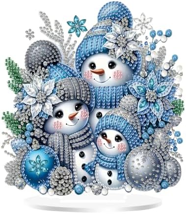 Christmas Diamond Art Kits for Adults,Cute Snowman Family Diamond Painting