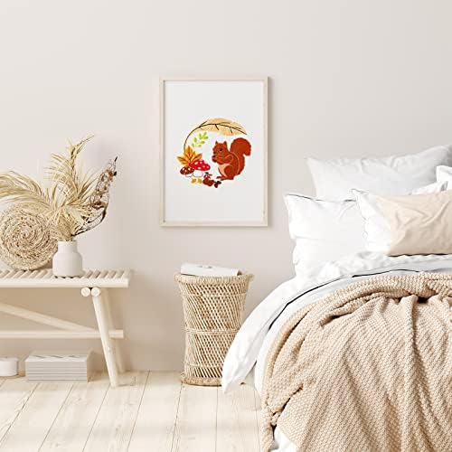 Louise Maelys Autumn Squirrel Embroidery Kit, Animal Craft for Beginners