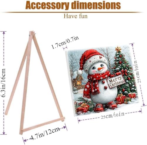 4 Pack Christmas Paint by Numbers Kit for Adults with Framed,Snowman Truck Candle Christmas Tree Paint by Number with Wooden Easel DIY Winter Bonfire Landscape Adult Paint by Number Kits10X12-10x10in