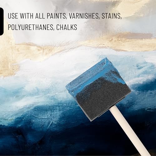 Bates- Foam Paint Brushes, 4 Inch, 40 Pack, Blue Foam Brushes for Painting with Lightweight Wooden Handles