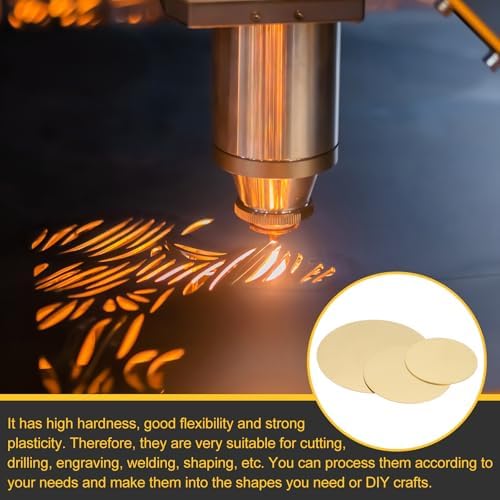 uxcell 12Pcs Brass Round Plate, 0.08"(2mm) Thick 0.6"(15mm) Dia H65 Brass Round Disc Blank Metal Sheet Copper Circle Disc for Metal Stamping DIY Crafts