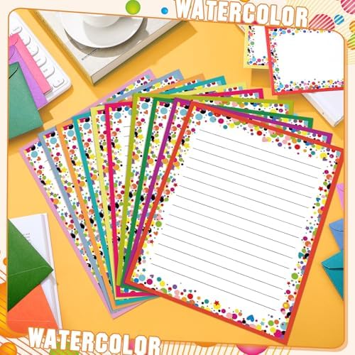 TaoBary 160 Pcs Polka Dot Stationery Paper and Envelopes Set, 8.5 x 11''