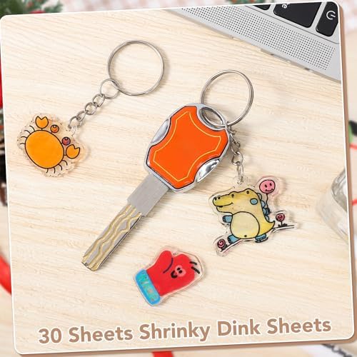60 Shrink Plastic Sheets for Crafts, 7.9 x 5.7 in, Keychain DIY