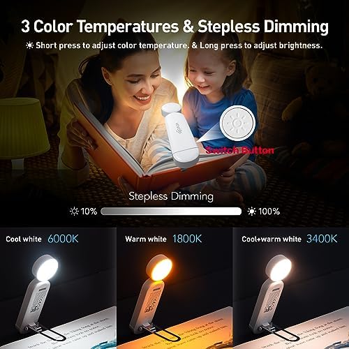 VAVOFO USB Rechargeable Book Light, Bookmark Clip on LED Reading Light
