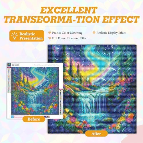 Waterfall Diamond Art Kits for Adults Beginners 14x14 in, DIY Craft Gift