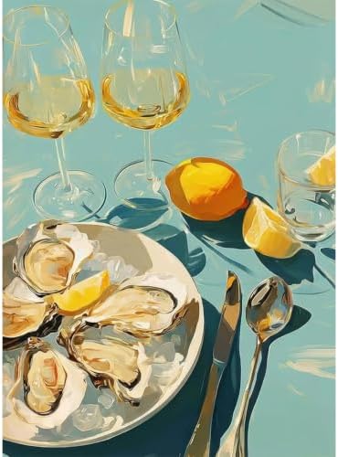 Oysters Diamond Art Kits for Adults, Round Diamond Painting 12x16 Inch