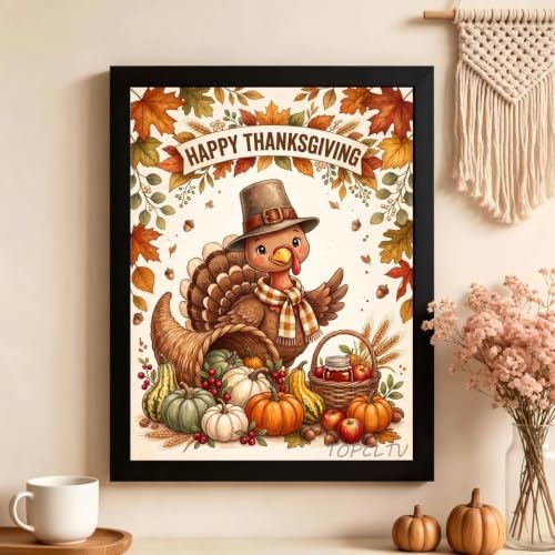 Thanksgiving Diamond Art Kits for Adults, Fall Turkey Diamond Painting