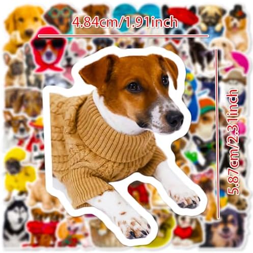 DothRayan Dog Stickers, 100 Pcs Fun Dog Waterproof Vinyl Stickers for Water Bottle, Laptop, Phone, Skateboard Stickers for Kids Teens Girls Adults