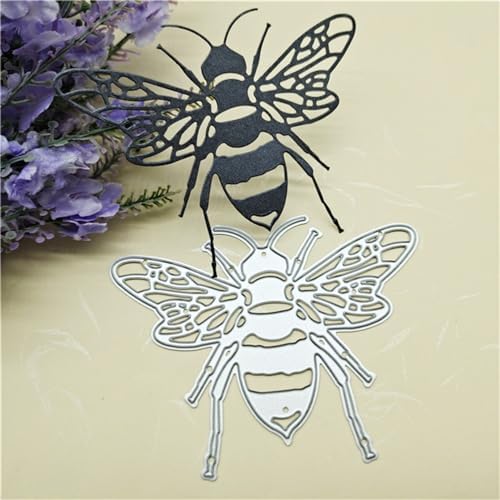 Scrapbooking Die-Cuts, Layer Frame Net Set Metal Cutting Dies for Card Making, Paper Craft Template, Background Embossing Stencils, DIY Album Décor (Little Bee-8.5x6.5cm)