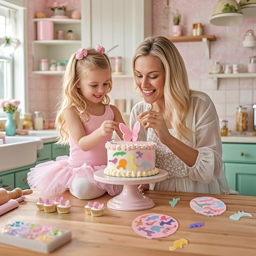 Beasea Silicone Molds, 2pcs Mini Tiny Animal Candy Chocolate Making Silicone Mat Tray Sheets for Baking Freezer Moulds Cute Dinosaurs Jungle Lion Rabbit Elephant Shape