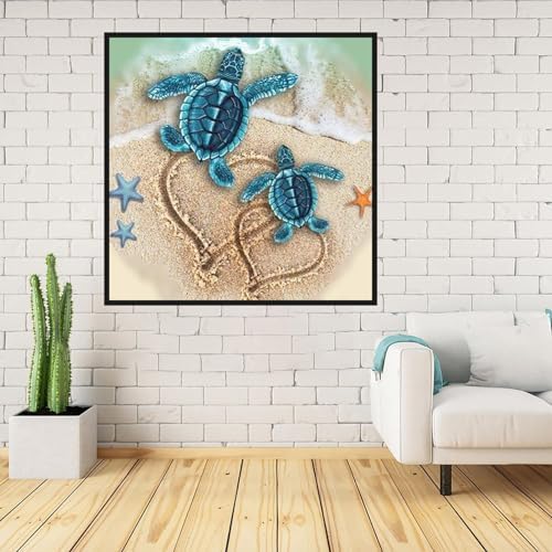 Lophomie Diamond Art Kits for Adults, 5D Sea Turtle Diamond Painting Kits