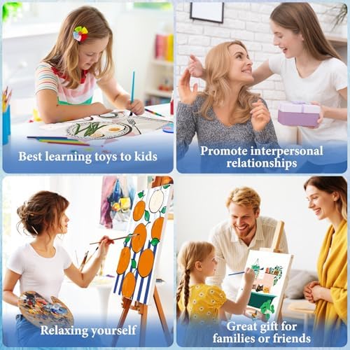 6 Pack Paint by Numbers Kit for Adults, Christian Painting, 8x12 Inch | DIY Adult Paint by Number Kits on Canvas for Beginners, without Frame, ReligionHome Wall Decor, Stress Relief Craft Gift