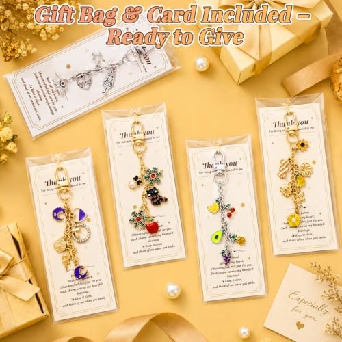 Wurosi 24 Sets Keychain Making Kit for Bag Charm with Package,Gold & Silver