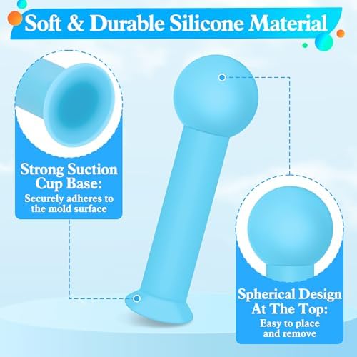 25P Hole Maker for Resin-5 Sizes (2/3/4/6/8mm), Silicone Molds Holes Tools | Suction Without Drilling for Epoxy & UV Resin Molds Tools Reusable for Making Jewelry, Keychain, Earring, Pendant DIY Craft