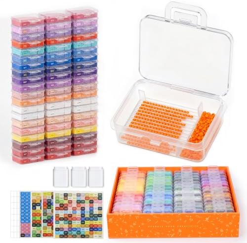 Redtwo 60pcs 2026 Version Diamond Painting Storage Container