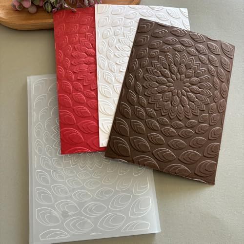 Mandala Petal Geometric 3D Embossing Folder, Radial Pattern Plastic Textured Stencil for DIY Scrapbooking Card Making Paper Crafts
