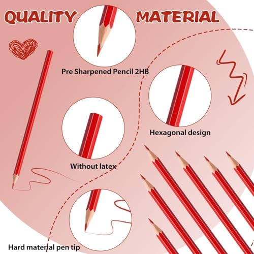 12 Pack Red Colored Pencils for Kids, Pre-sharpened Art Pencils Back to School Supplies Set, Drawing Sketching Pencils for Students, Teachers, Classroom