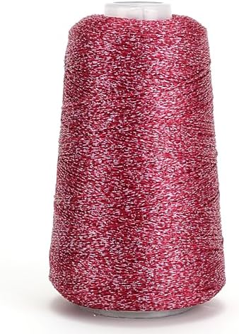 Metallic Crochet Thread, 80g Lurex Yarn for Charms(Violet)