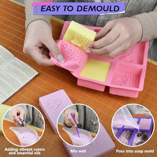 Artcome DIY Soap Making Kit – Molds, Measuring Tools & Packaging for Handmade Soaps - DIY Soap Making Tools for Beginners & Professionals - Ideal for Gift