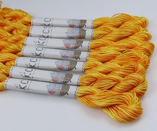 KCS Big skeins of 25 Meters Size 25 Color Variegated Cross Stitch Stranded Threads,6 skeins,90