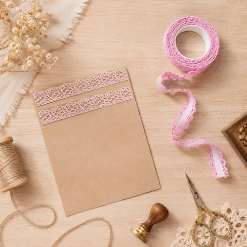 3 Rolls 0.6" Wide 2 Yards Self-Adhesive Lace Tape Lace Ribbon, Vintage Cotton Washi Trim Stickers Masking DIY Craft Decorative Tapes for Arts, DIY Crafts, Scrapbooking, Gifts Decoration, 3 Colors