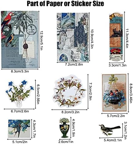 Esweny 200PCS Vintage Scrapbooking Supplies Kit for Journaling, Scrapbook Sticker Paper Pack for Junk Journal Planners Aesthetic Cottagecore Room Decor Wall Art Collage Album