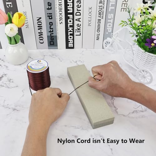 LUSTEMBER 330 Feet Satin Nylon String, 1 mm Silky Smooth Durable Nylon Cord for Jewelry Making, Bracelets, Beading, Necklaces, Macrame, Kumihimo, Rattail, and Chinese Knot Craft