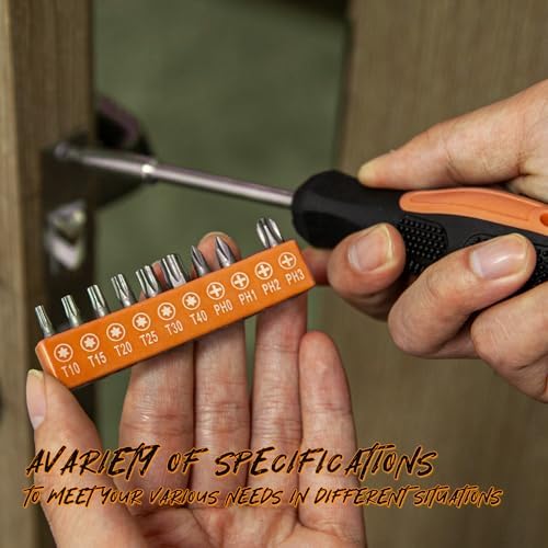 CARTMAN 39-Piece Household Tool Set, Orange Hand Kit With Storage Case | Complete assortment for home repairs, DIY projects, furniture setup, crafting, and daily household fixes in toolbox.