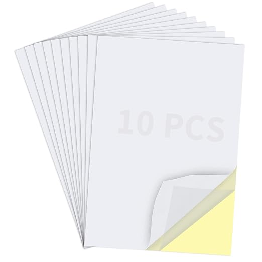 Birllaid 10 Sheets Clear Double Sided Adhesive Tape Sheets for Craft,A4 Size Super Strong Sticky Tumbler Tape Sheets for DIY Art,Craft,Home Decorative Tape with Yellow Liner