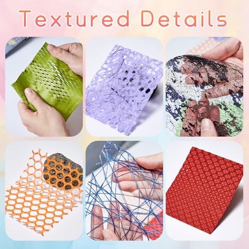 Scrapbook Supplies 208 Sheets Textured Scrapbooking Papers with Mesh Fabric