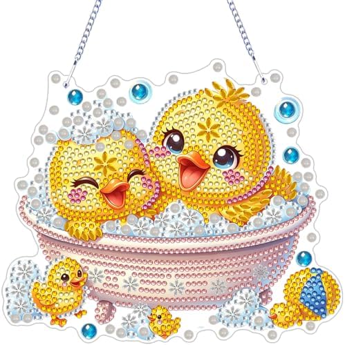 ARPADAMO Duck Diamond Art Kits for Adults, Acrylic Hanging Suncatcher