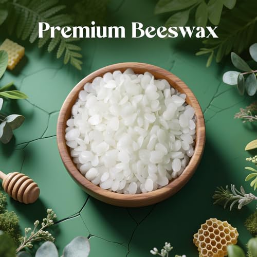 NORVENCE Beeswax Pellets 200G/5LB/20LB, Pure & Natural White Beeswax for Candle Making, DIY Skin Care, Lip Balm, Soap, Lotion, Creams & Wood Polishing – 200G