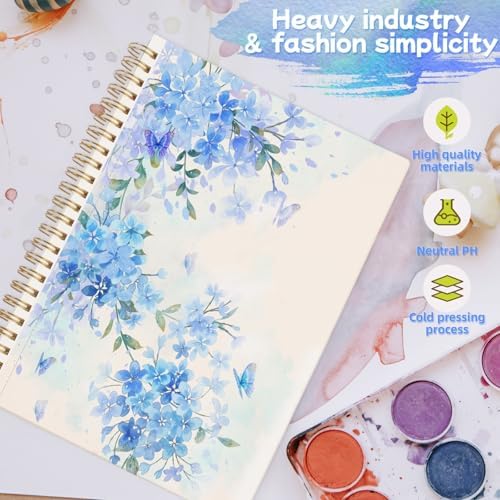 Phinus 30 Sheets Watercolor Sketchbook 5.5 x 8.5 Inch, Watercolor Paper Cold Press (140lb/300gsm), Spiral Bound Water Color Pad for Adults Kids, Mixed Media, Markers and Art Journaling (Pack of 3)