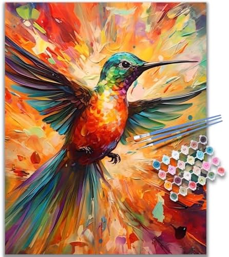 Kalonyth Hummingbird Paint by Numbers Kit for Adults, 16x20 inch, No Framed