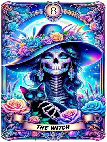 Lophomie Diamond Art Kits for Adults, 5D Skull Witch Diamond Painting Kits