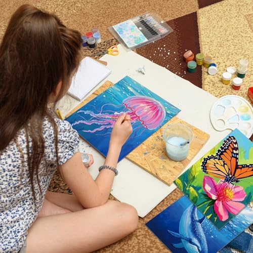 Tinlade 12 Pcs Pre Drawn Canvas for Painting Stretched,Animal Style